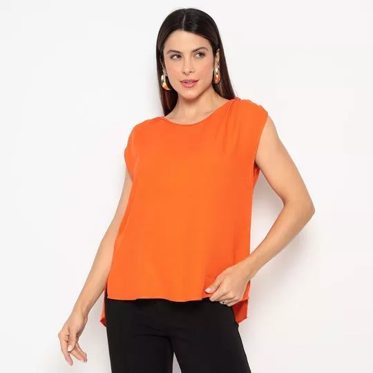 Blusa Lisa- Laranja- Morena Rosa