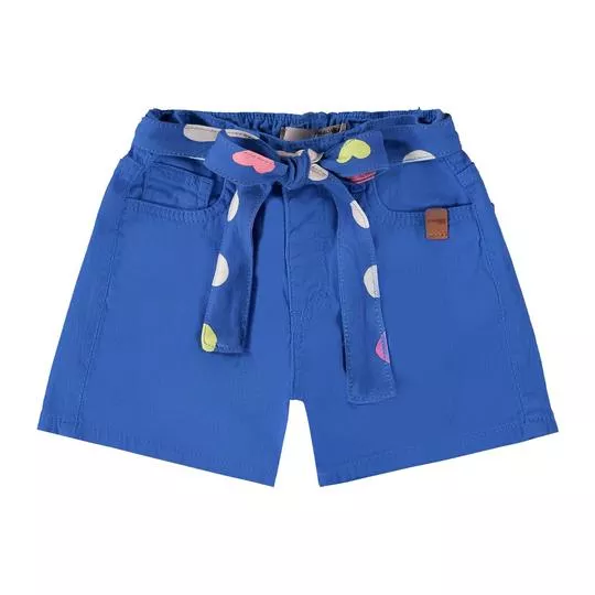 Short Com Recortes- Azul- Malwee Kids