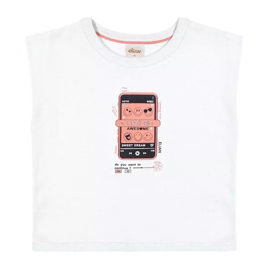 Regata Celular- Branca & Rosa