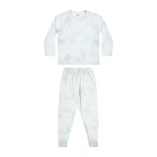 Pijama Corações- Azul Claro