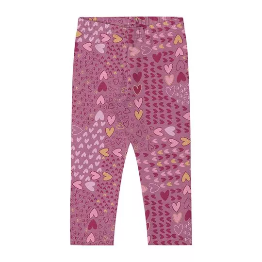 Legging Corações- Roxa & Rosa