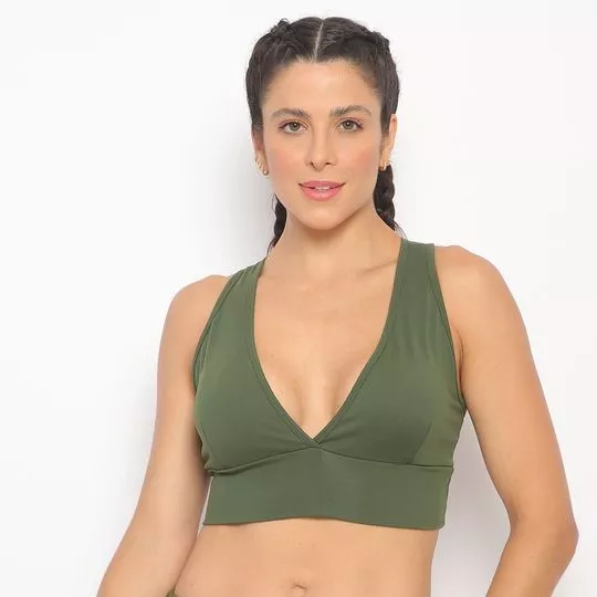 Top Nadador Com Recortes- Verde Militar- Costa Rica