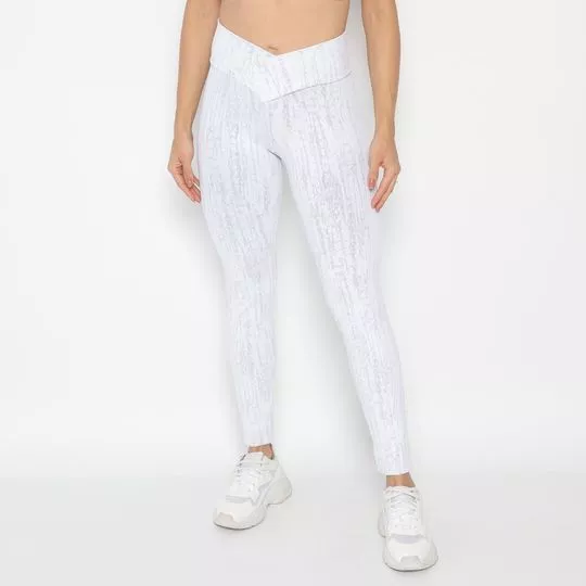 Legging Animal Print- Branca & Cinza Claro