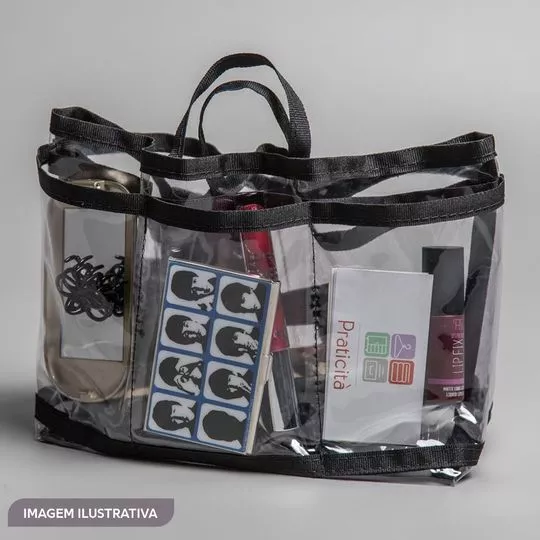 Organizador Interno Refil Para Bolsa Premium- Preto- 16x30x12cm