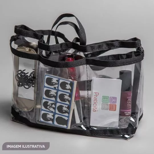 Organizador Interno Refil Para Bolsa Smart- Preto- 16x30x12cm