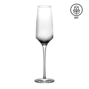 Jogo De Taças Para Champanhe Eleganza<BR>- Incolor<BR>- 6Pçs<BR>- 188ml