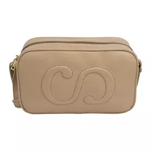 Bolsa Transversal Em Couro<BR>- Marrom Claro<BR>- Classe Couro