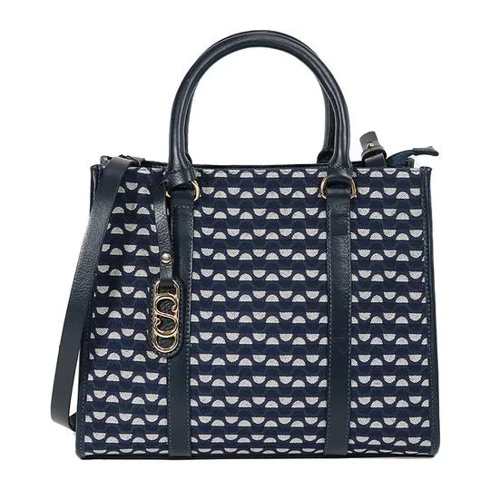 Bolsa Tote Em Couro- Azul Marinho- Classe Couro