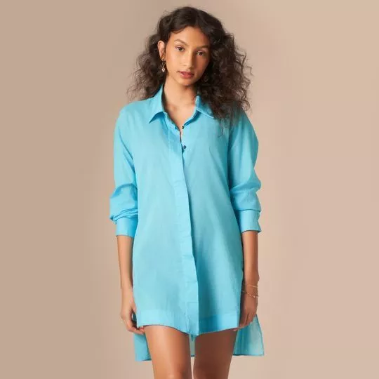 Camisa Com Botões- Azul- Suntime