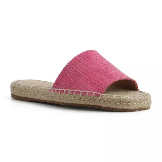 Slide Em Couro- Rosa