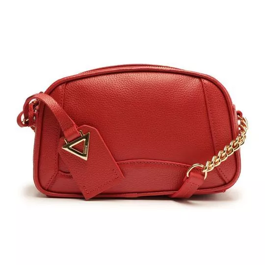 Bolsa Transversal Em Couro- Vermelho Escuro- Schutz