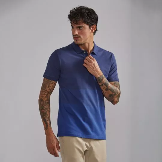 Polo Slim Fit- Azul