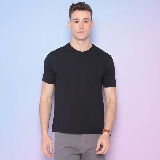 Camiseta Com Recortes- Preta