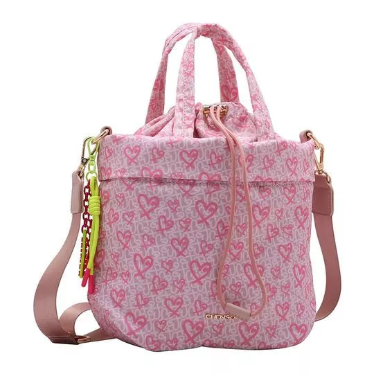 Bolsa Saco Corações- Rosa & Pink