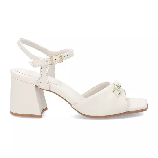 Sandália Em Couro- Off White