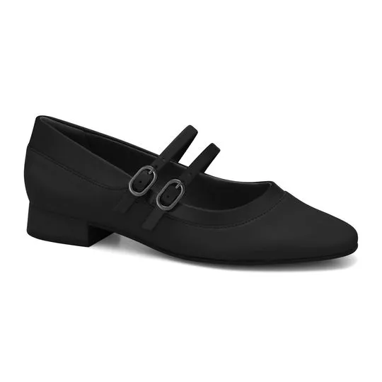 Sapatilha Com Fivelas- Preto