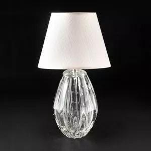 Abajur Murano<BR>- Cristal & Off White<BR>- 39xØ15cm<BR>- Bivolt