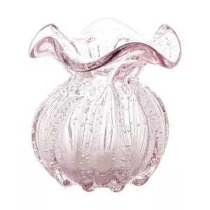 Vaso Italy Em Relevo<BR>- Rosa Claro<BR>- 11xØ10cm<BR>- Wolff