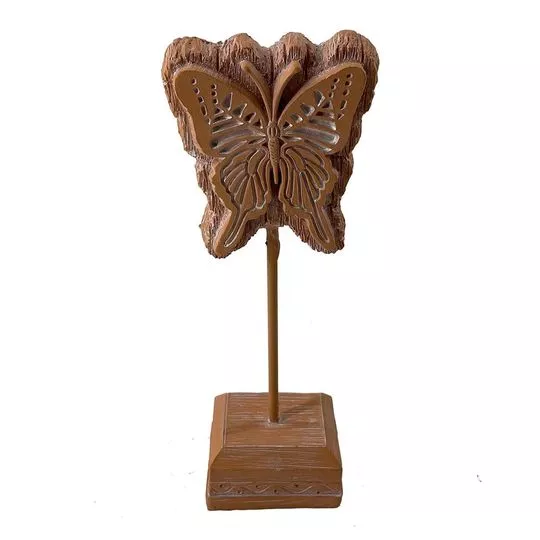Borboleta Decorativa- Marrom- 18,5x9x6cm- Btc Decor