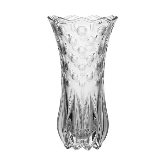 Vaso Com Relevo- Incolor- 19x10cm- Btc Decor