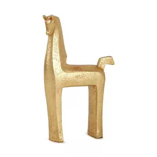 Escultura Cavalo- Dourada- 24x15x4cm- Mart