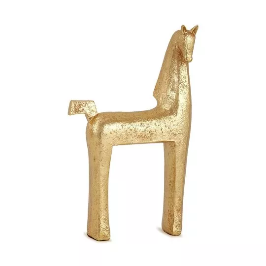 Escultura Cavalo- Dourada- 29x18x6cm- Mart