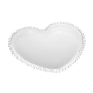 Prato Pearl Coração<BR>- Cristal<BR>- 2x20x17cm<BR>- Wolff