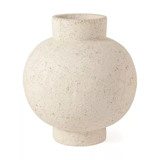 Vaso Com Relevos-  Off White-  25xØ23cm- Mart