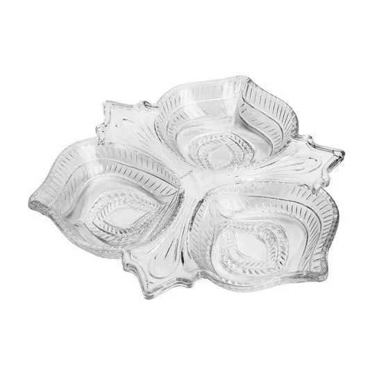 Petisqueira Para Sobremesa Vintage- Cristal- 4x26x24cm- Lyor