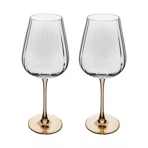 Jogo De Taças Para Vinho Classic<BR>- Incolor & Âmbar<BR>- 2Pçs<BR>- 560ml<BR>- Wolff