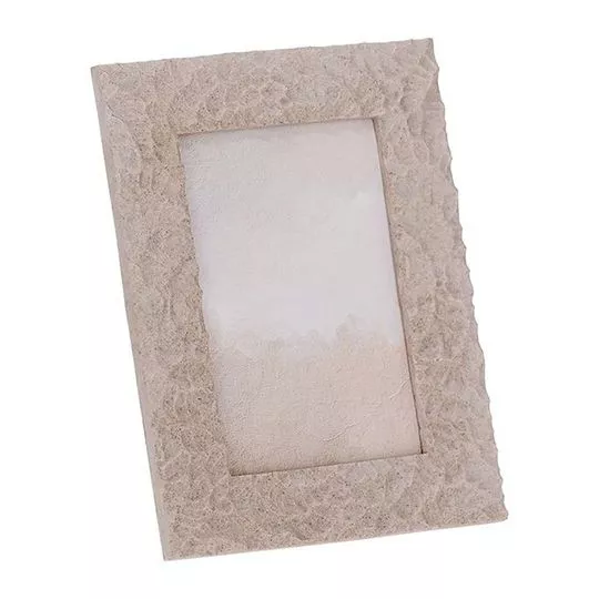 Porta Retrato Texturizado- Cinza Claro- 20x15x1,5cm