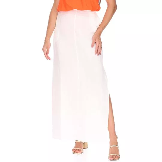 Saia Longa Com Linho- Off White