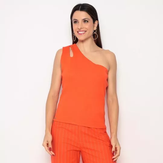Blusa Com Vazado- Laranja