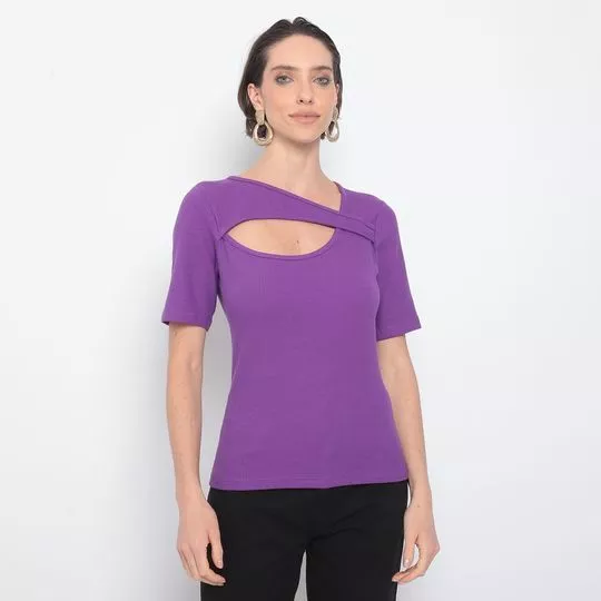 Blusa Com Vazado- Roxo