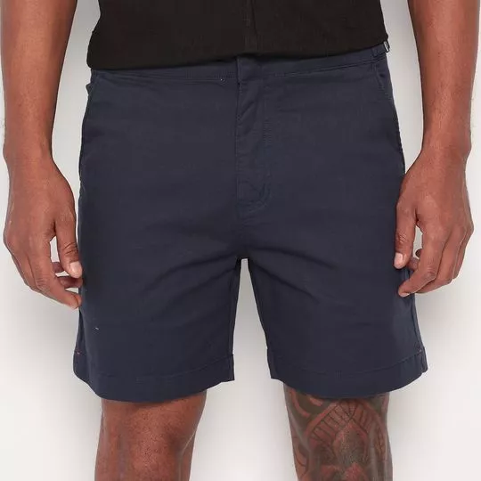 Short Com Recortes- Azul Marinho