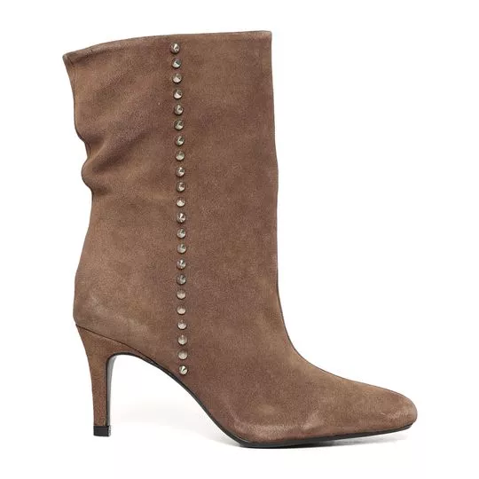 Bota Em Couro- Marrom