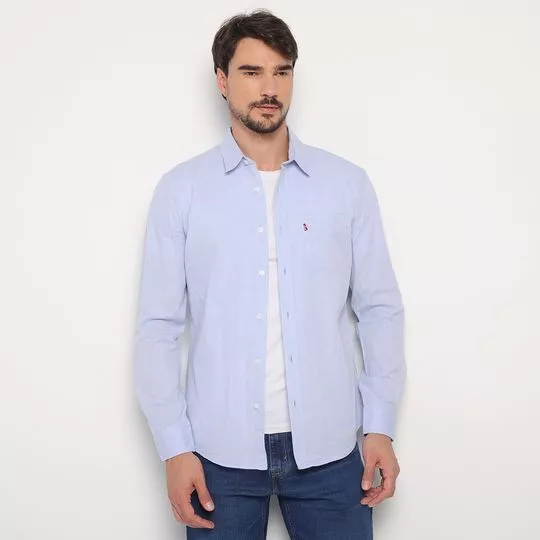 Camisa Com Bolso- Azul Claro