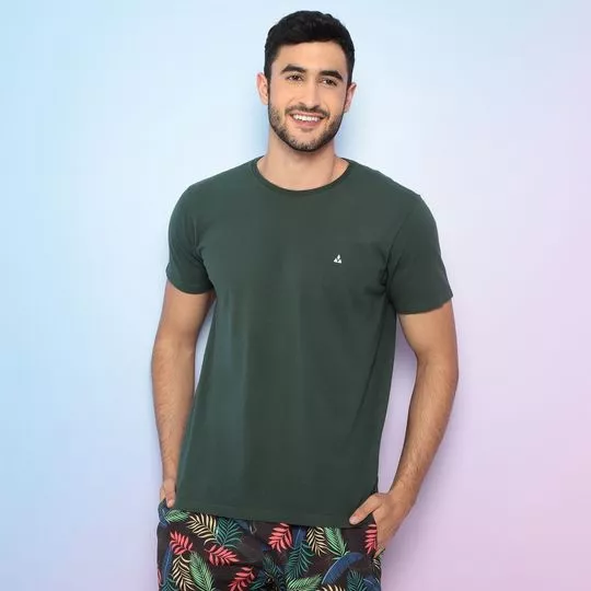 Camiseta Com Logo- Verde Escuro- Vip Reserva