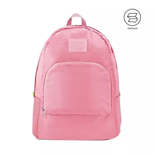 Mochila Dobrável- Rosa- 42x30x13cm- Jacki Design
