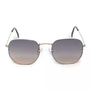 Óculos De Sol Arredondado<BR>- Dourado & Cinza Escuro
