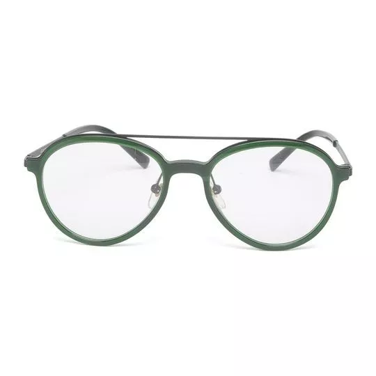 Armação Aviador Para Óculos De Grau- Verde & Preta