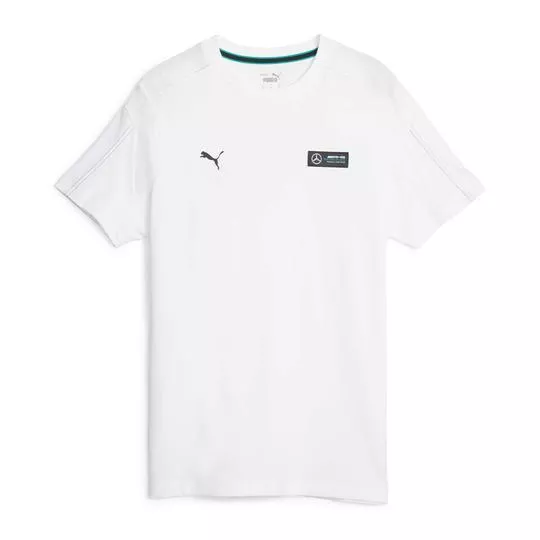 Camiseta Carro Com Tag- Off White & Azul- Puma