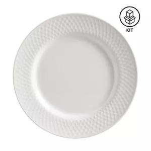 Jogo De Pratos Para Sobremesa Split White<BR>- Branco<BR>- 6Pçs