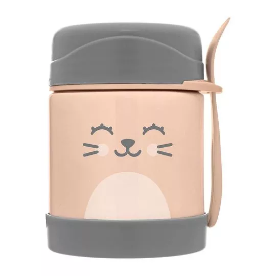 Pote Térmico- Rosa Claro & Cinza Escuro- 13cm
