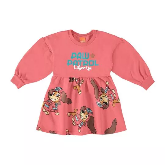 Vestido Patrulha Canina®- Salmão & Azul