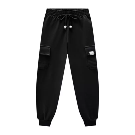 Calça Jogger Com Bolsos- Preta