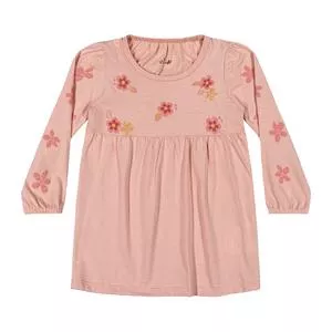 Vestido Flores<BR>- Rosa Claro
