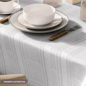 Toalha Para Mesa Champanhe<BR>- Branca<BR>- 220x150cm