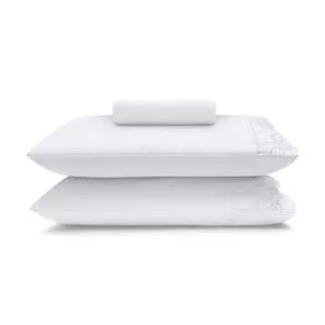 Jogo De Cama Sonata Janer Queen Size<BR>- Branco<BR>- 3Pçs