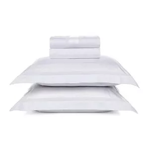 Jogo De Cama Rivus King Size<br /> - Branco<br /> - 4Pçs